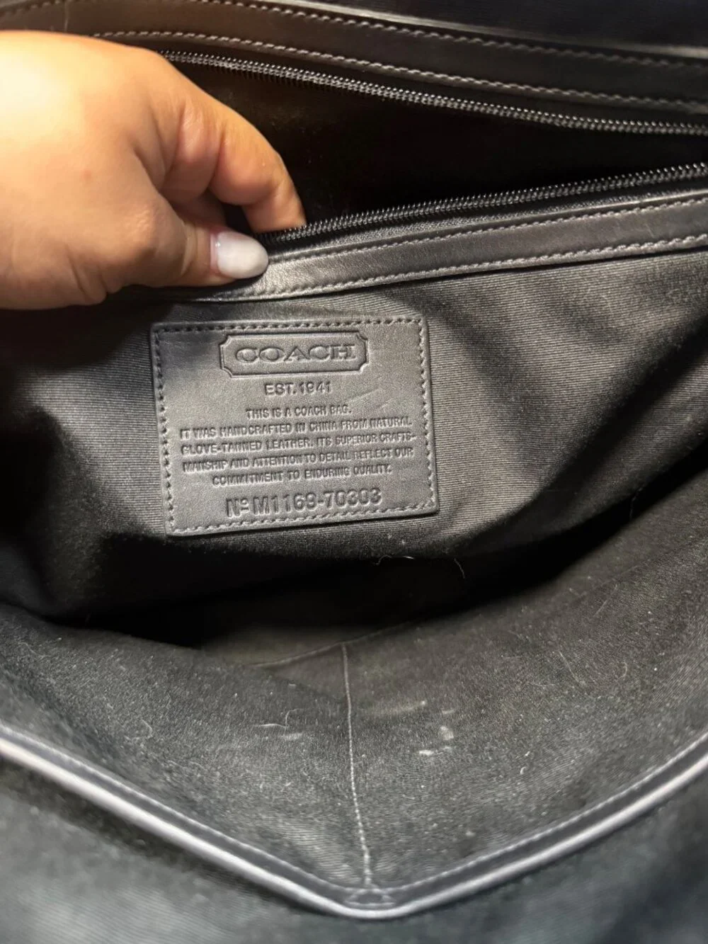 Coach Black Leather Laptop Briefcas Adjustable Strap Work Travel 16